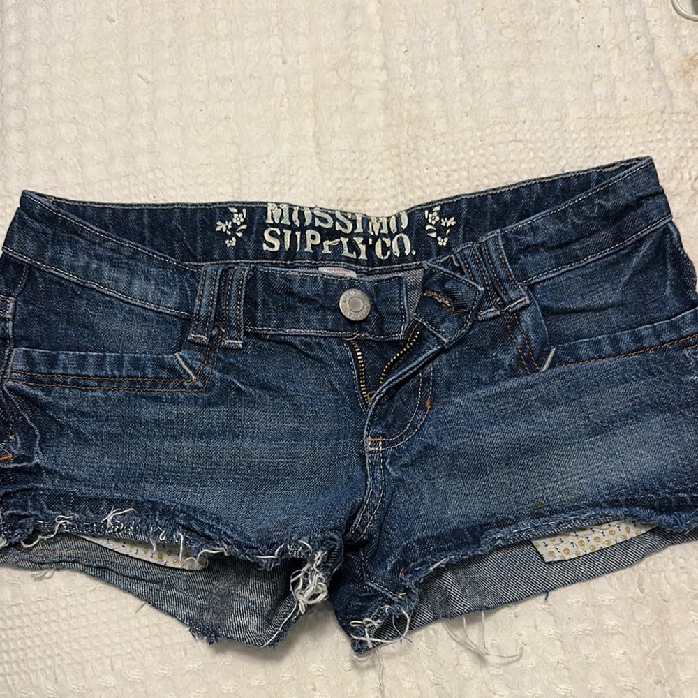 Mossimo Supply Co. Blue Distressed Jean Shorts